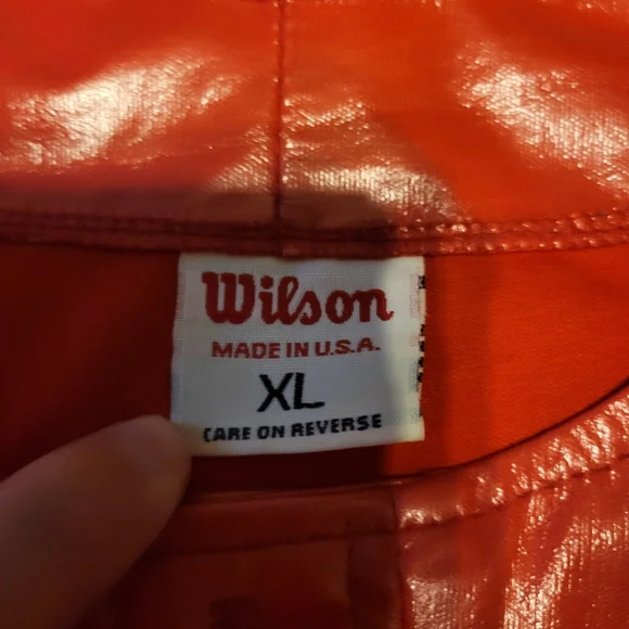 Vintage Wilson Baseball Rain Cover Size XL Red USA Made Oversized Pullover